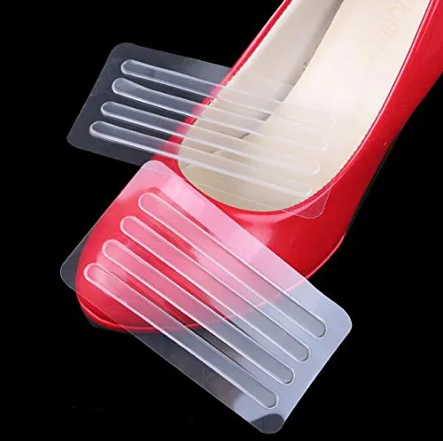 6 Sheets (24PCS) Clear Silicone Thin Adhesive Tape Anti-wear Back foot sticker High Heel Shoes Cushion Care For Women Lady Girls