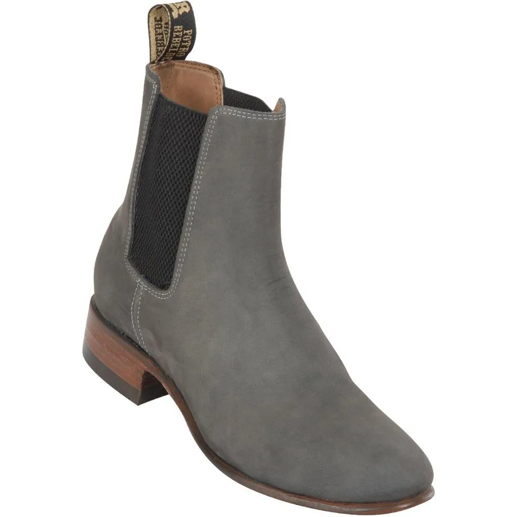 961CH6309 MEN BOTINES CHARROS GRIS NOBUCK LEATHER BOOT