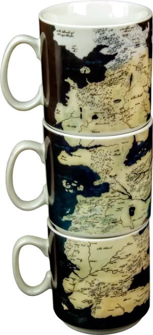 A Game of Thrones - Stacked Westeros Map Mug Set