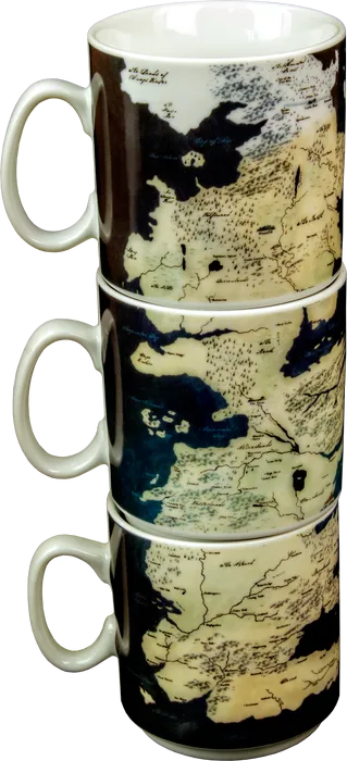 A Game of Thrones - Stacked Westeros Map Mug Set