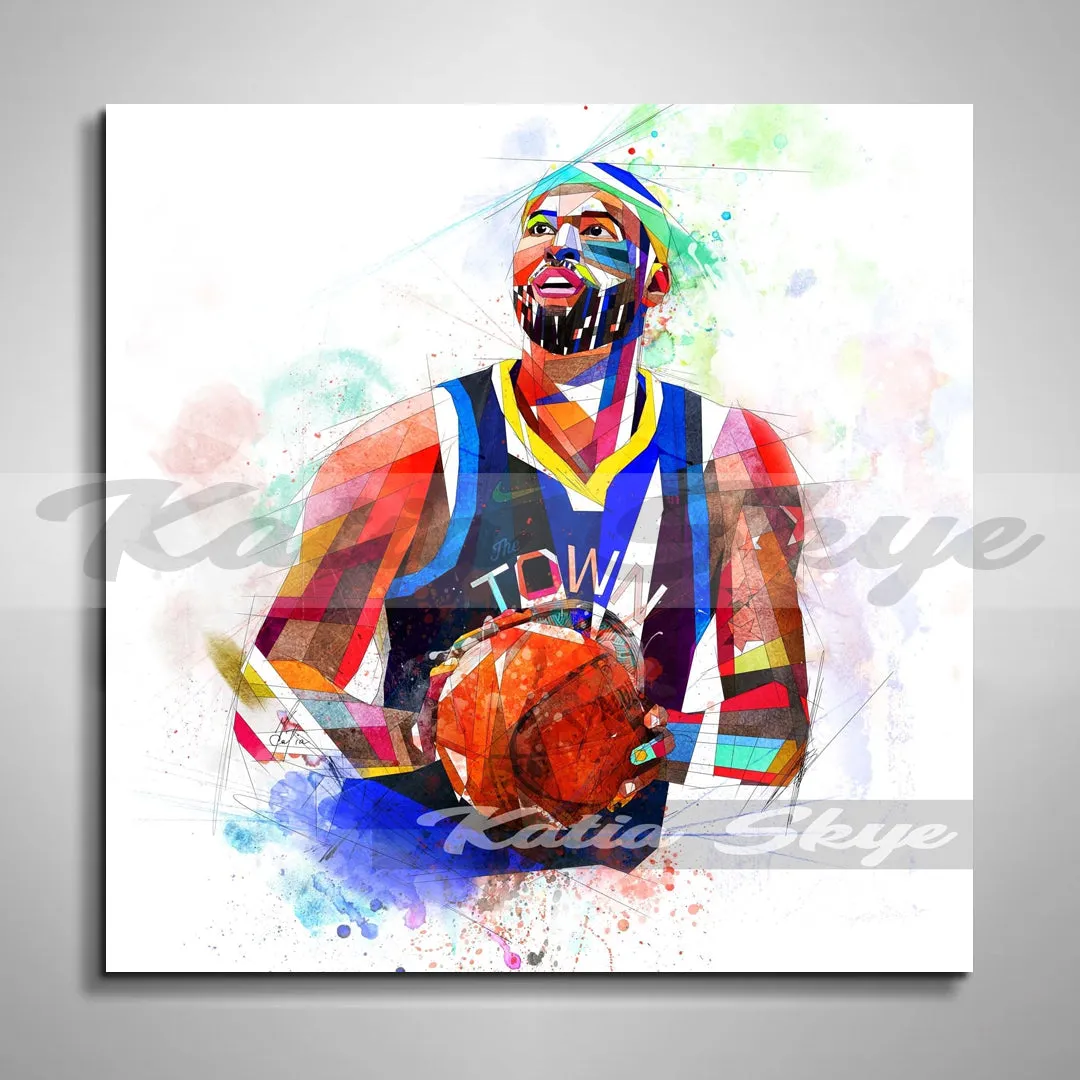 Abstract Basketball Canvas Wall Art Inspired by DeMarcus Cousins // NBA-DC01