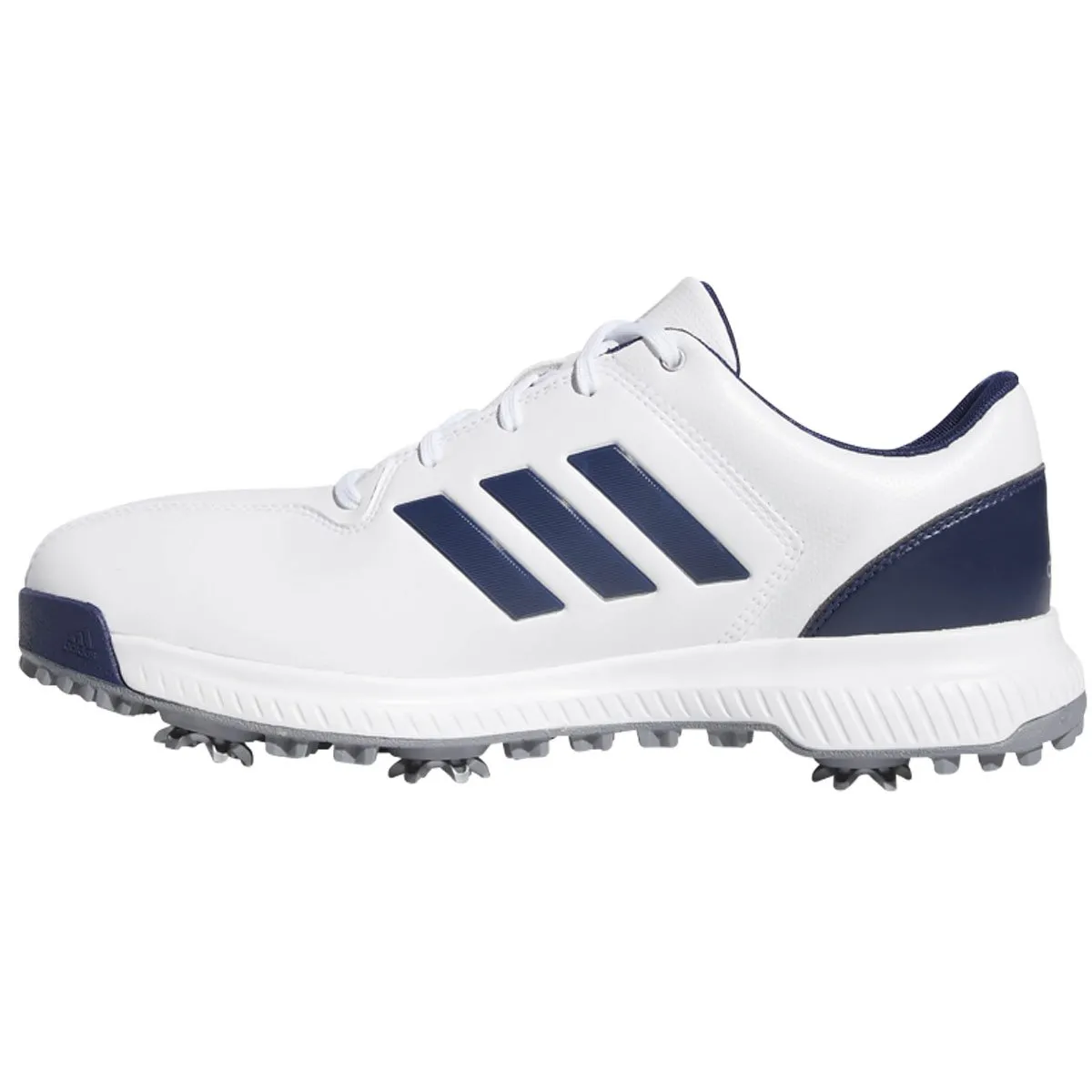 adidas CP Traxion Golf Shoes - White/Blue/Silver