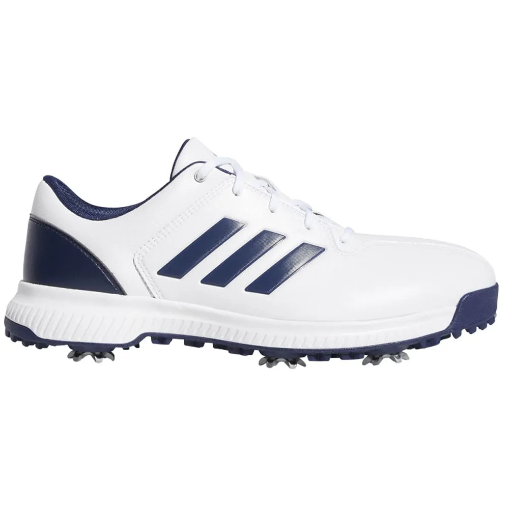 adidas CP Traxion Golf Shoes - White/Blue/Silver