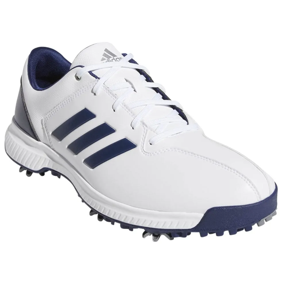 adidas CP Traxion Golf Shoes - White/Blue/Silver