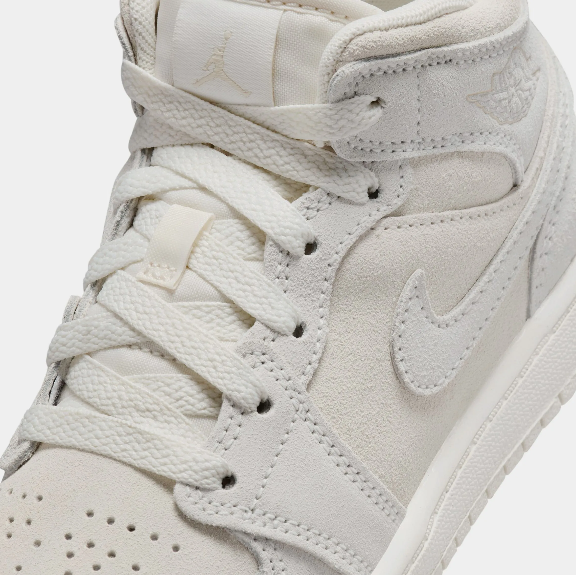 Air Jordan 1 Retro Mid SE Craft Preschool Lifestyle Shoes (Pale Ivory/Legend Light Brown/Sail)