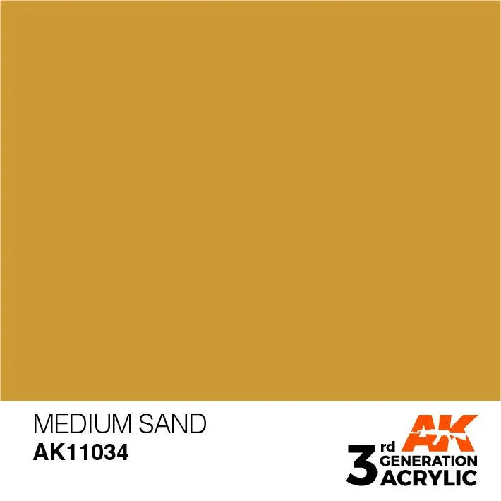 AK Interactive AK11034 3G Medium Sand Acrylic Paint 17ml