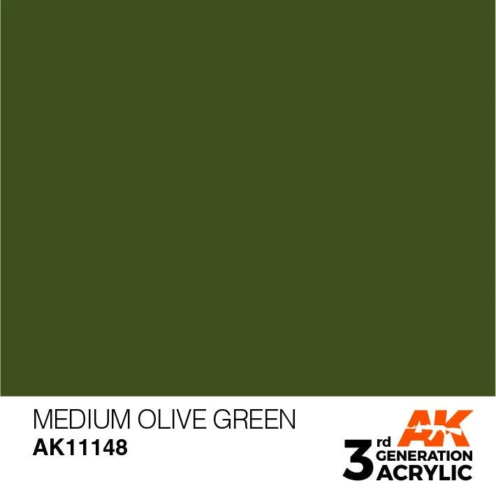 AK Interactive AK11148 3G Medium Olive Green  Acrylic Paint 17ml