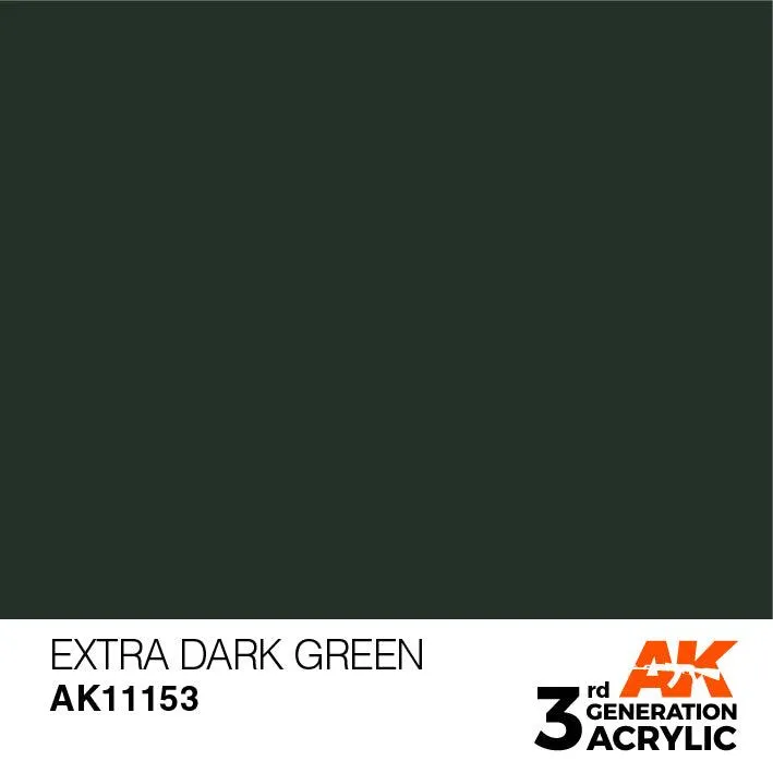 AK Interactive AK11153 3G Extra Dark Green Acrylic Paint 17ml