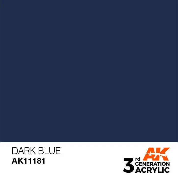 AK Interactive AK11181 3G Dark Blue Acrylic Paint 17ml