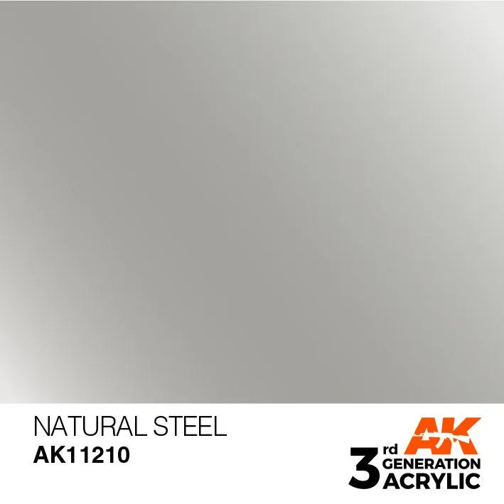 AK Interactive AK11210 3G Natural Steel Acrylic Paint 17ml