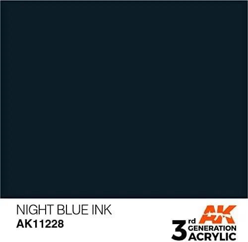 AK Interactive AK11228 3G Night Blue Ink Acrylic Paint 17ml