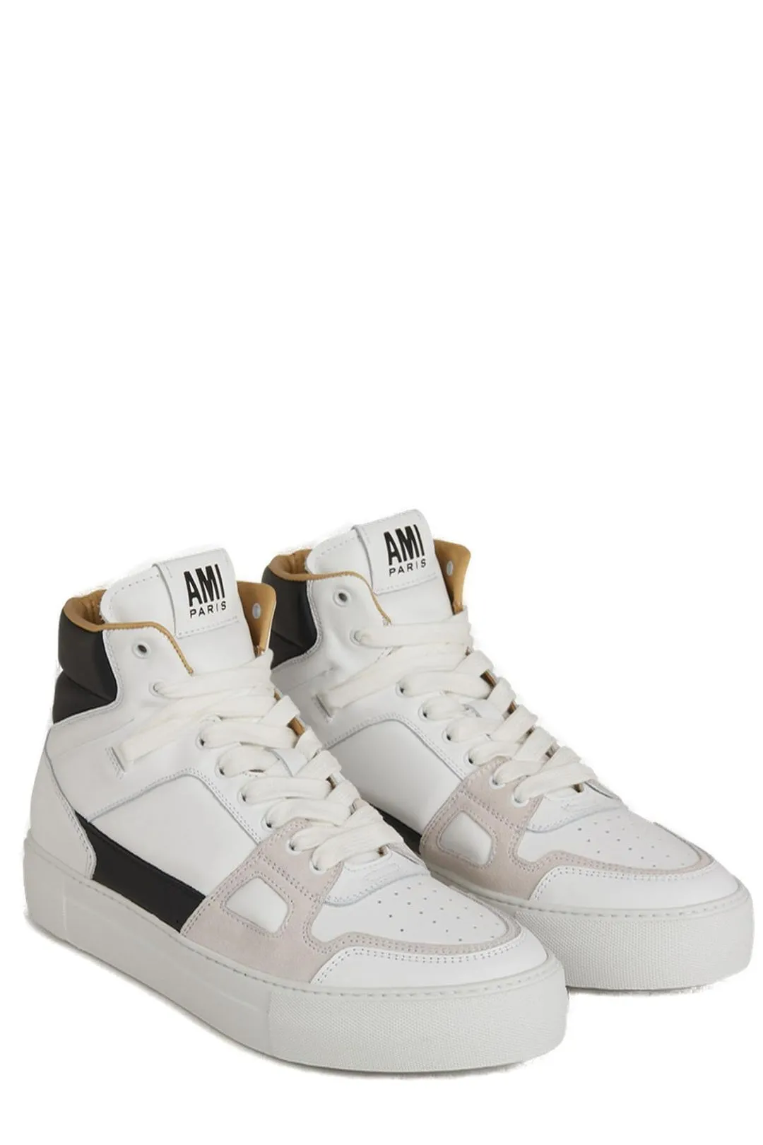 AMI Ami De Coeur Panelled High Top Sneakers