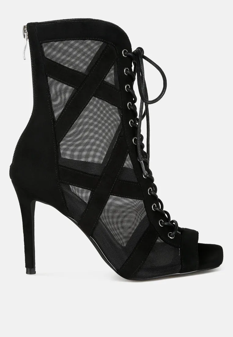 Anarki Mesh Lace-Up Ankle Boots