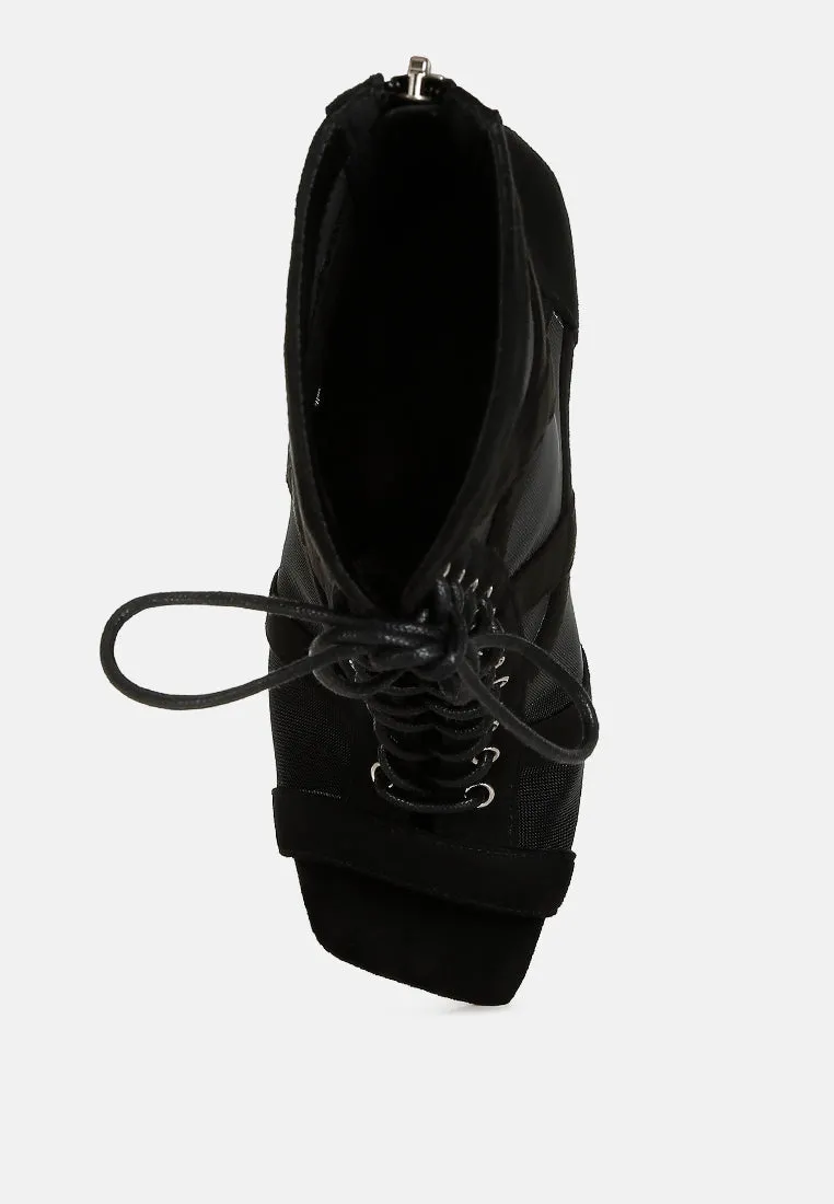 Anarki Mesh Lace-Up Ankle Boots