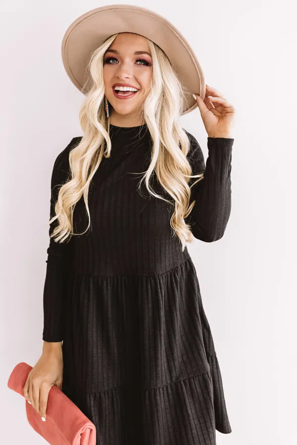 Aspen In Autumn Shift Dress In Black