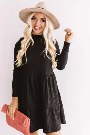 Aspen In Autumn Shift Dress In Black