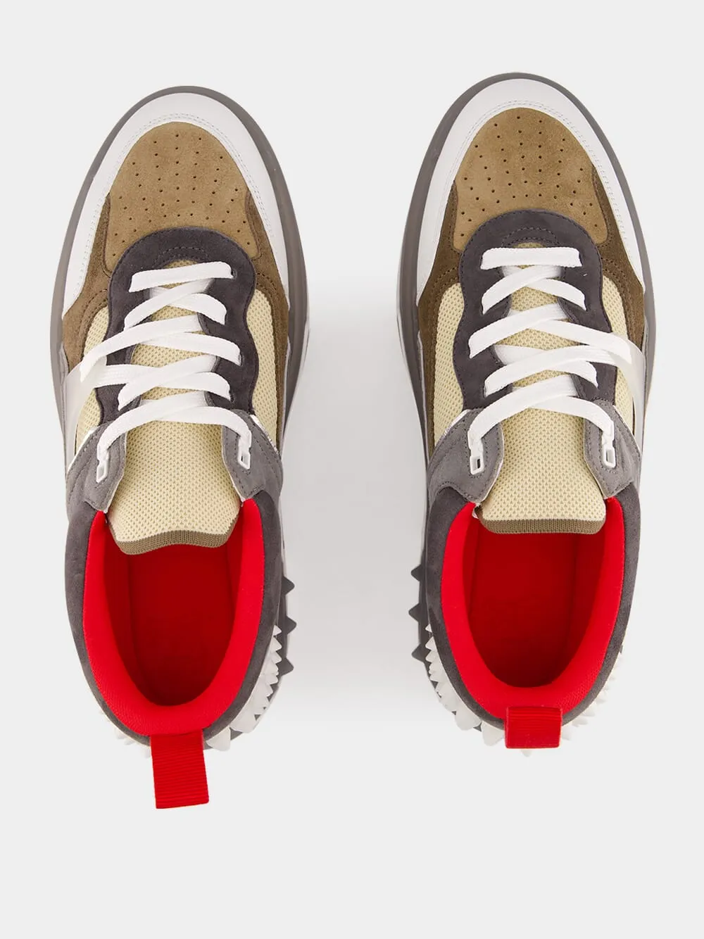 Astroloubi Leather Sneakers with Spike Detailing