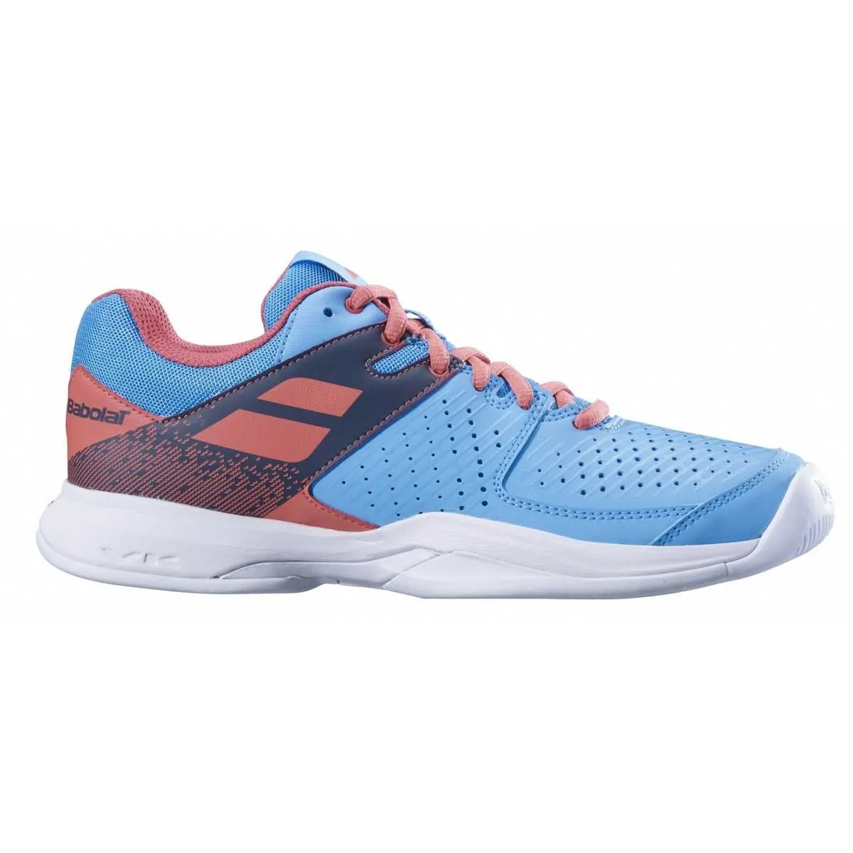 Babolat Pulsion All Court Kids & Women Sky Blue Pink Handball Volleyball Tennis Shoes