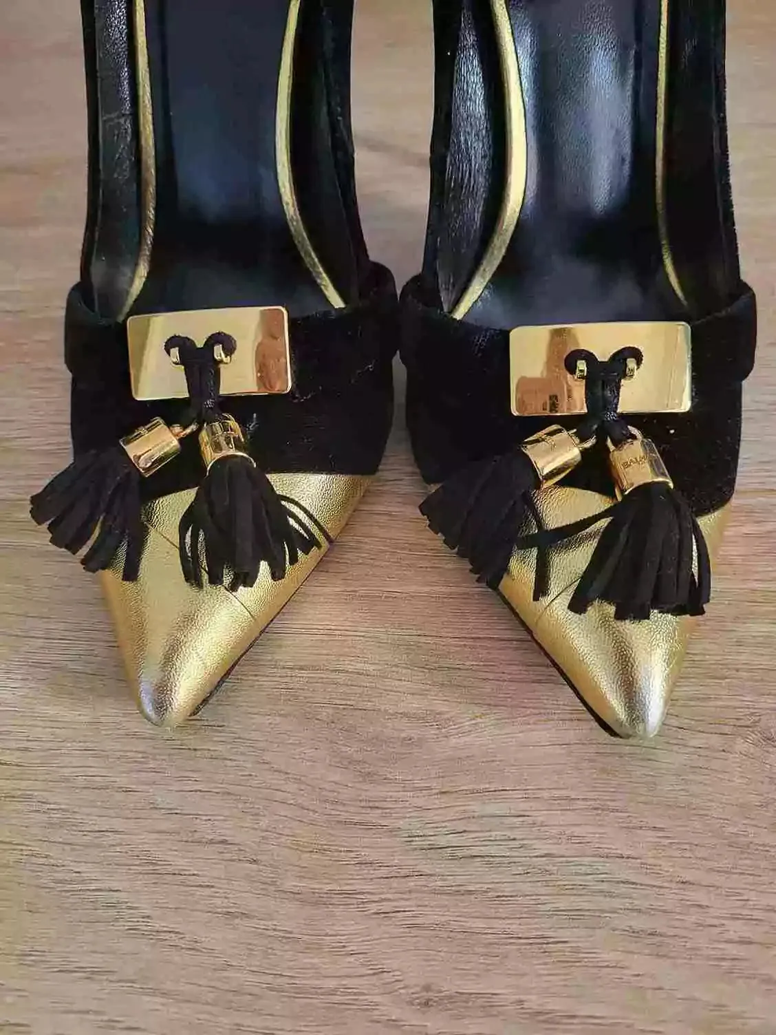 Balmain black velvet heels, size 38 UK5