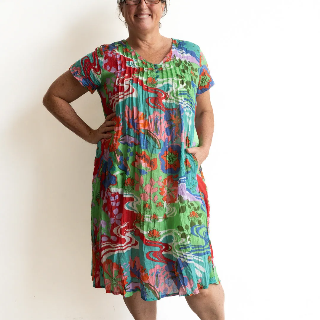 Be The Sunshine Cotton Dress - Festive Splash