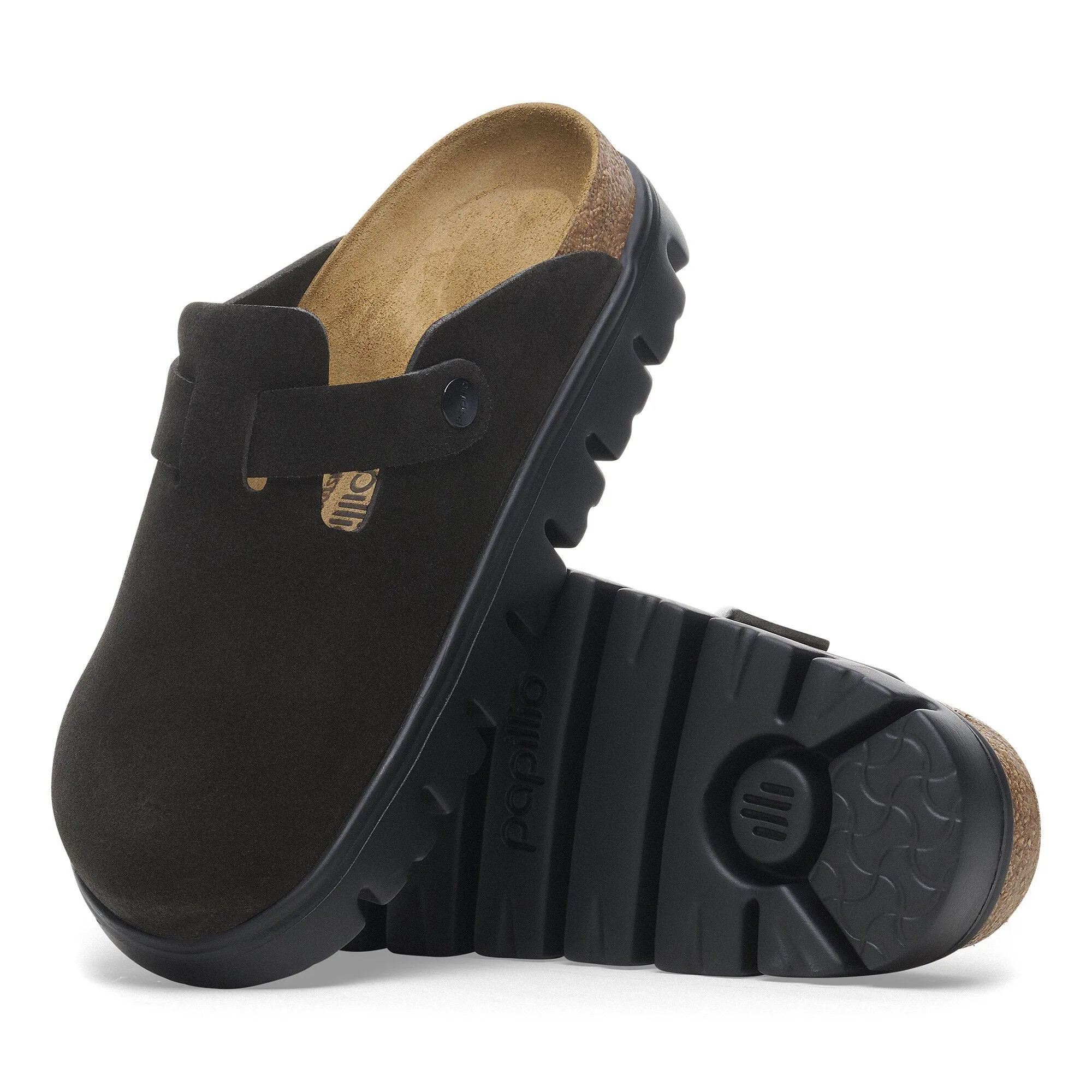 BIRKENSTOCK BOSTON CHUNKY - BLACK SUEDE