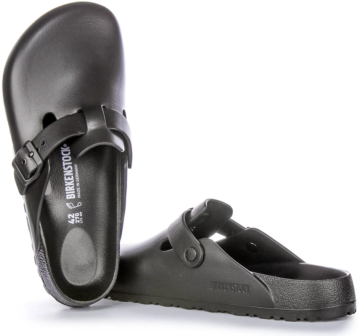 Birkenstock Boston Eva In Grey For Unisex