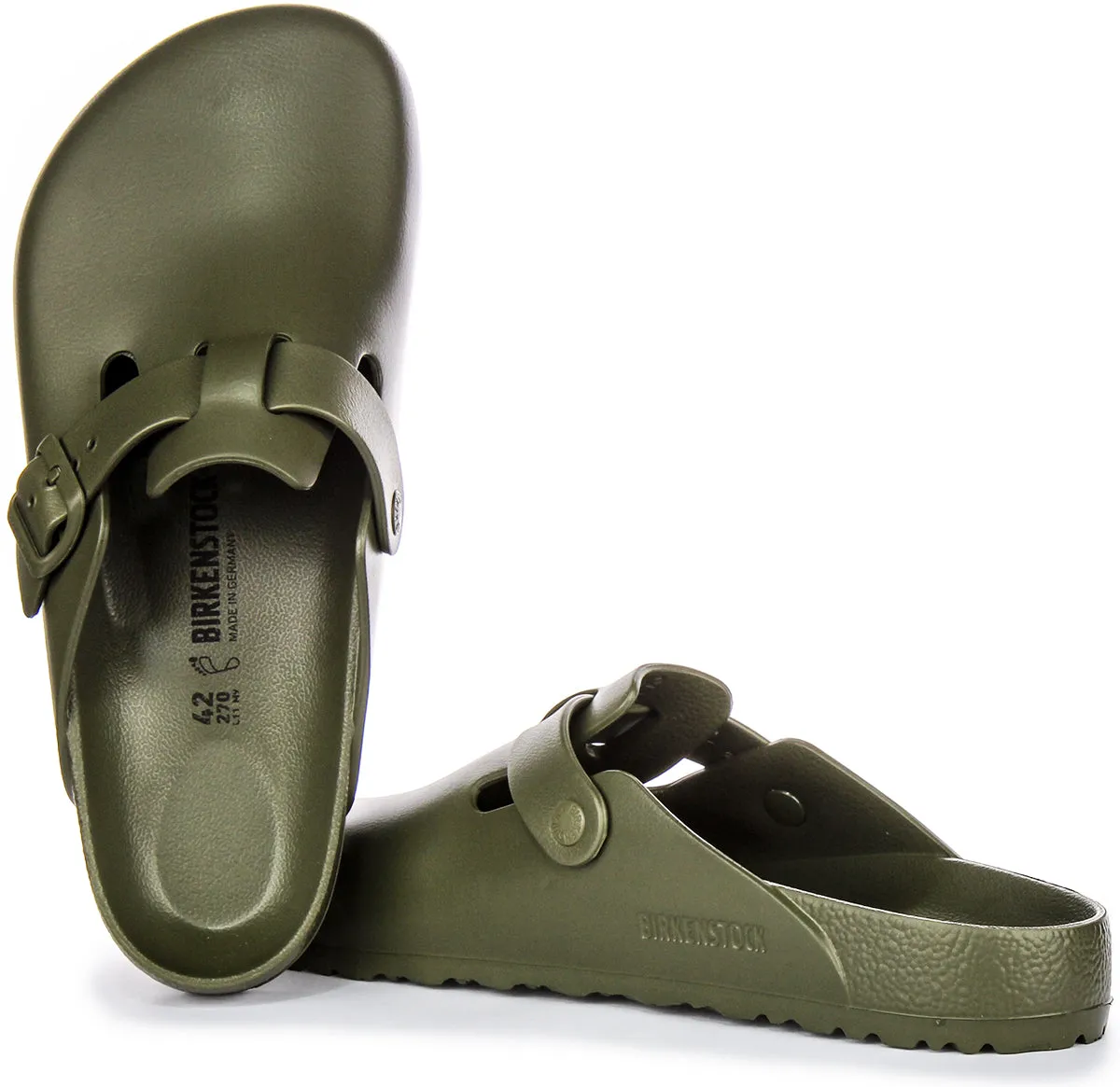 Birkenstock Boston Eva In Khaki Green | Regular Fit