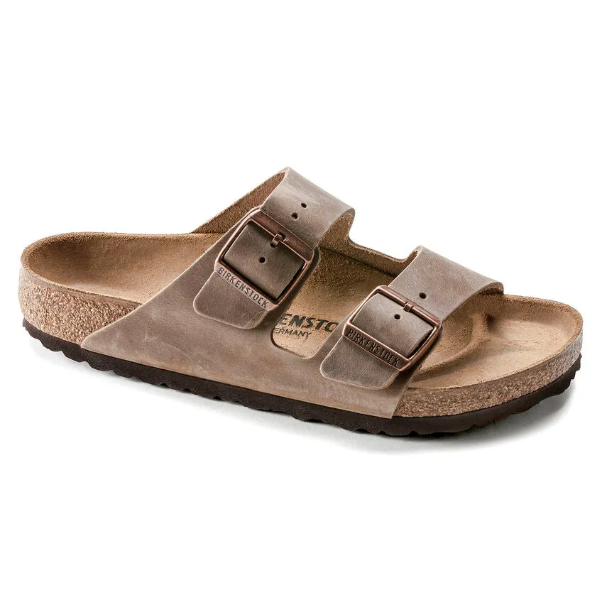 'Birkenstock USA' Women's Arizona Oiled Leather Sandal - Tobacco