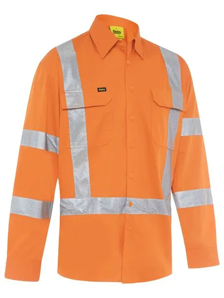 Bisley Taped X Back Cool Lightweight HI VIS Drill Shirt (BS6166XT)