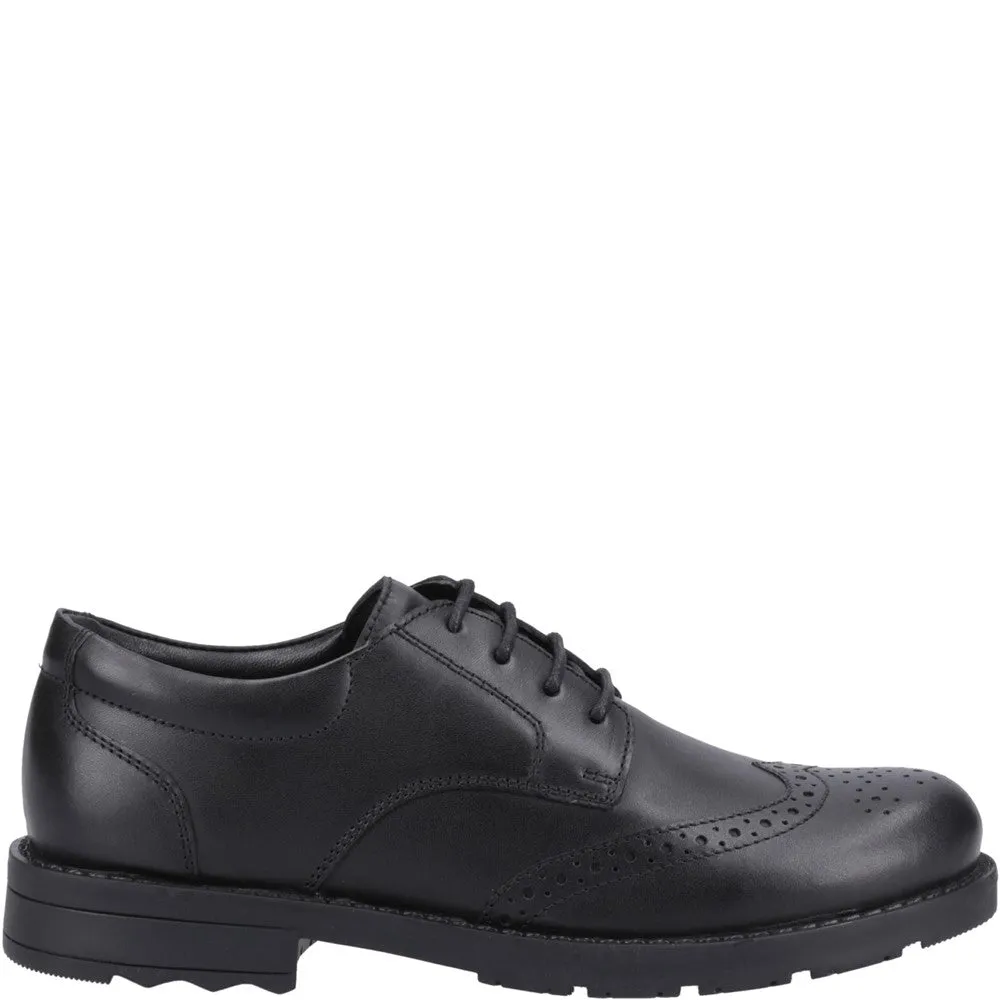 Black Lace Up Brian XL Senior School Shoes