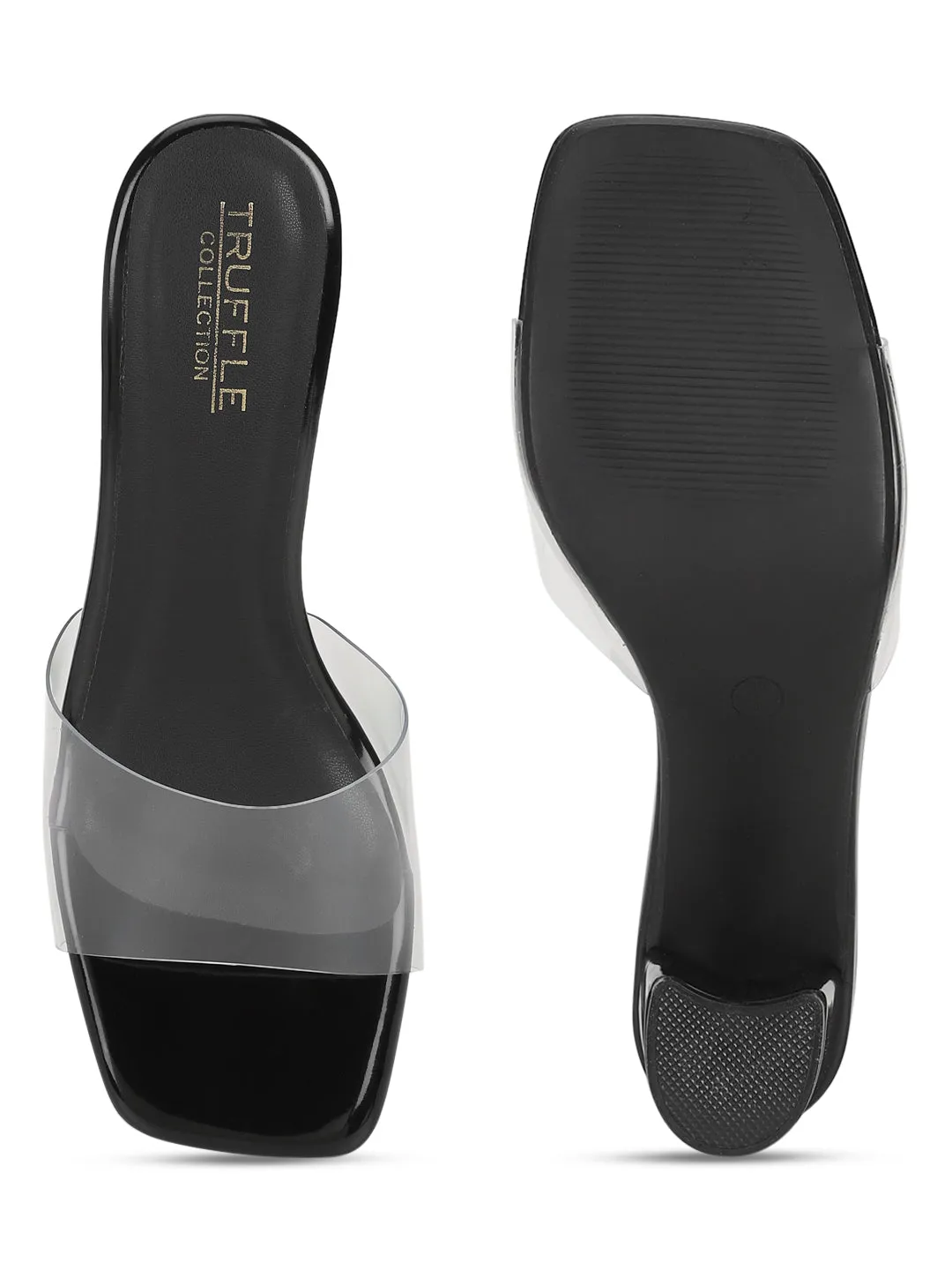 Black Patent Perspex Block Mules (TC-ST-1347-BLKPAT)