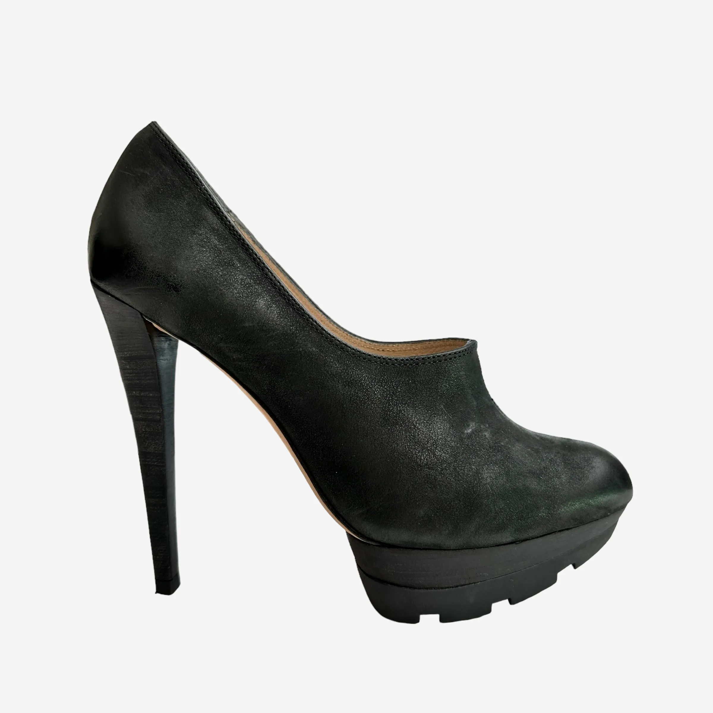 Black Suede & Leather Heels - 8.5