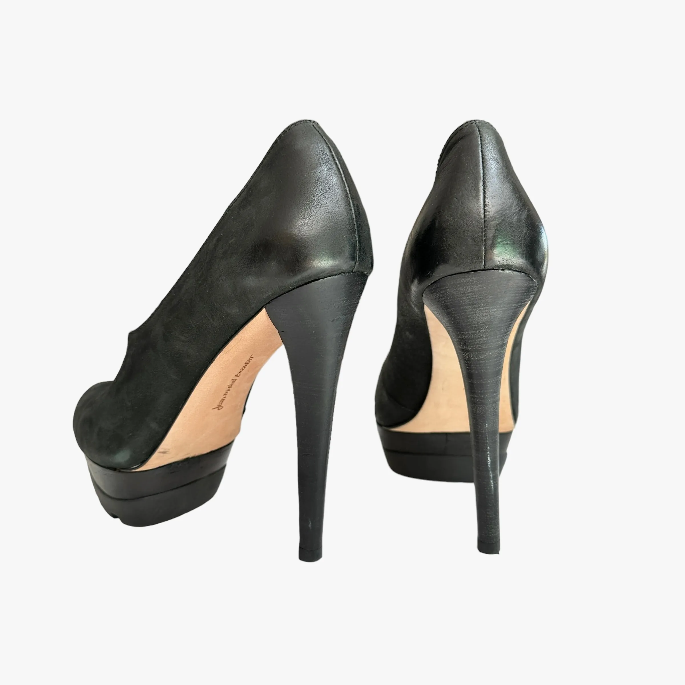 Black Suede & Leather Heels - 8.5