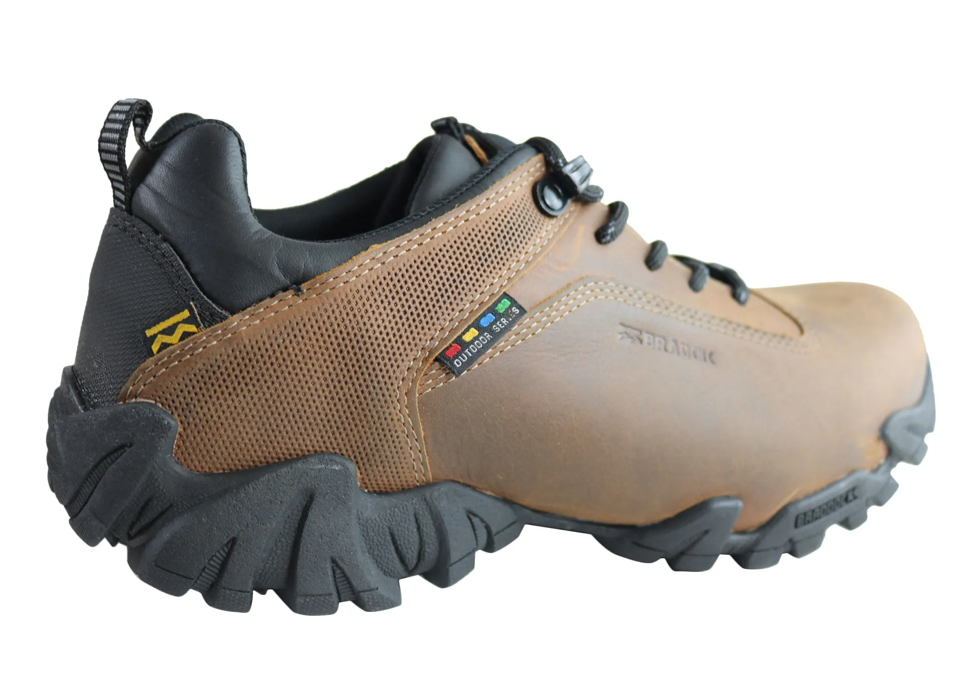 Bradok Krakatoa Mens Comfort Leather Hiking Shoes Made In Brazil