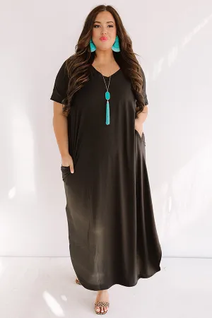 Buena Vista Vacay T-Shirt Maxi In Black Curves