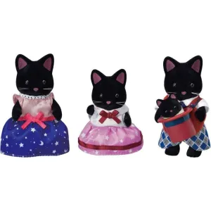 Calico Critters Midnight Cat Family, Set of 4 Collectible Doll Figures