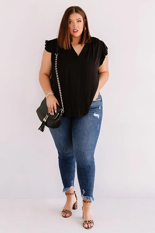 Cambridge Crush Shift Top In Black Curves