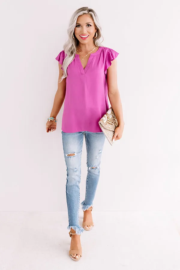 Cambridge Crush Shift Top In Orchid