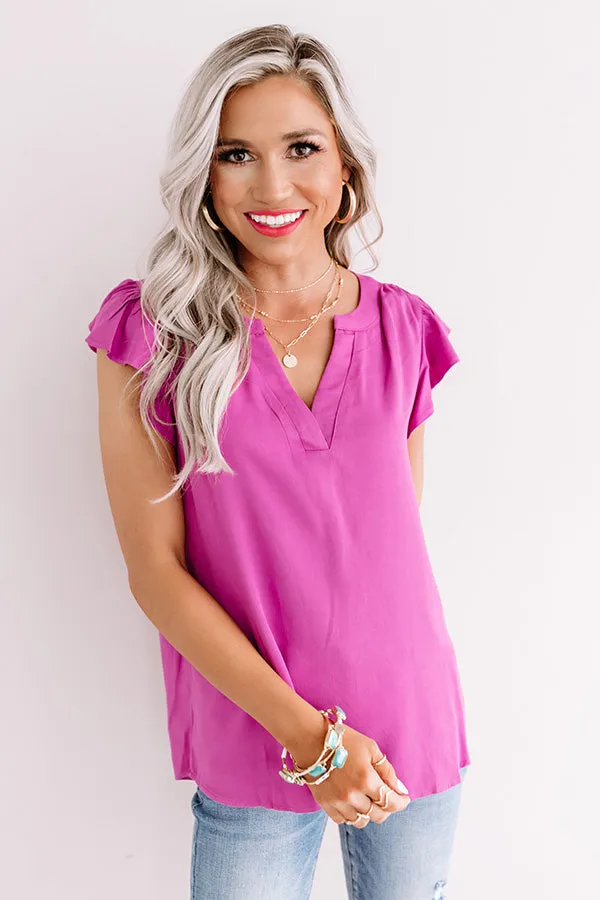 Cambridge Crush Shift Top In Orchid