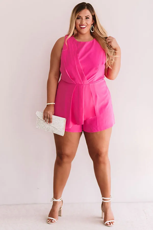 Casual Elegance Romper In Hot Pink Curves