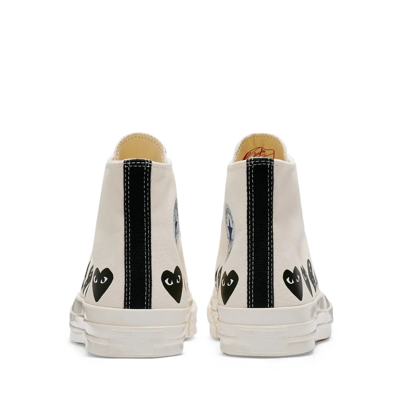 CdG PLAY Converse Multi Heart White High Top Sneakers