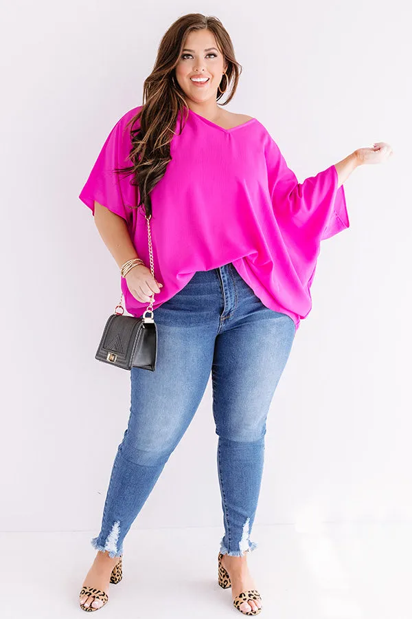 Charleston Love Shift Tunic In Fucshia  Curves