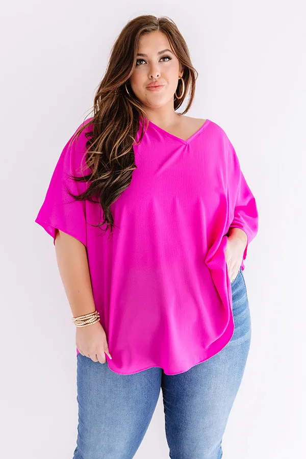 Charleston Love Shift Tunic In Fucshia  Curves