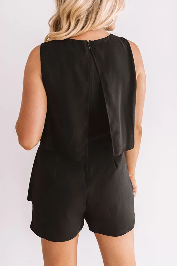 Chic Aspirations Tier Romper In Black