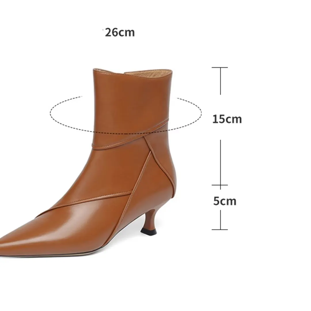 ChicLeather Elegance Pointed Toe Winter Boots