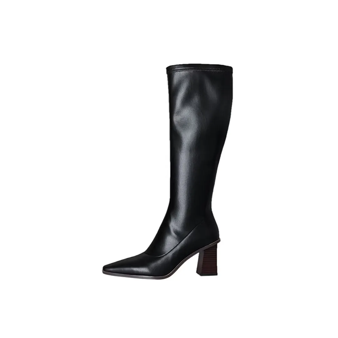 ChicVogue Elite Leather Square-Toe Winter Boots