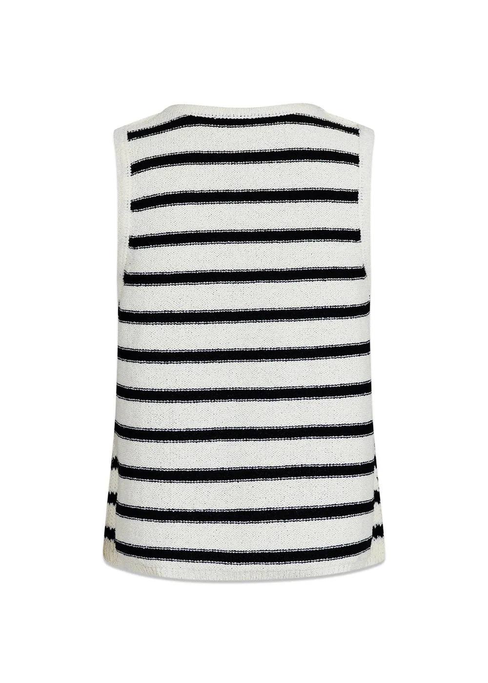 Chira Boucle Knit Stripe Top - Black Striped