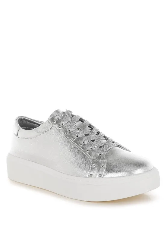 Cincinati Metallic Pleather Chunky Sneakers