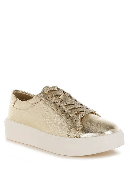 Cincinati Metallic Pleather Chunky Sneakers