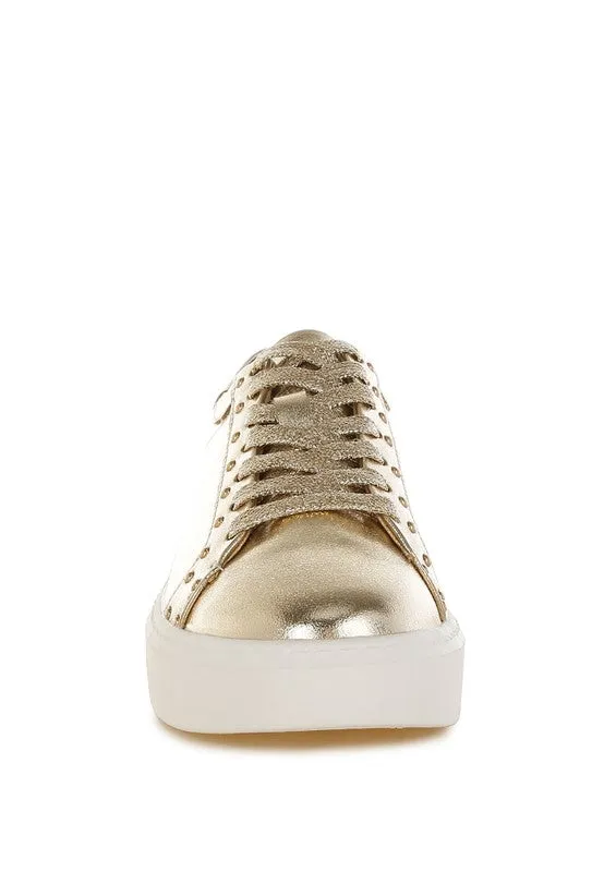 Cincinati Metallic Pleather Chunky Sneakers